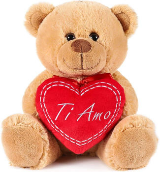 Brubaker Teddy Plüschbär mit Herz “Ti Amo” 25 cm braun