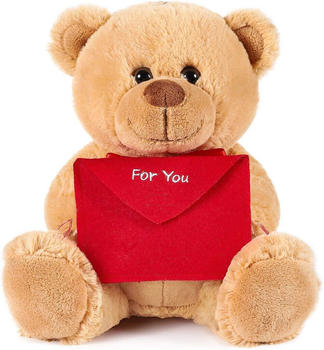 Brubaker Teddy Plüschbär mit Umschlag “for You” 25 cm braun