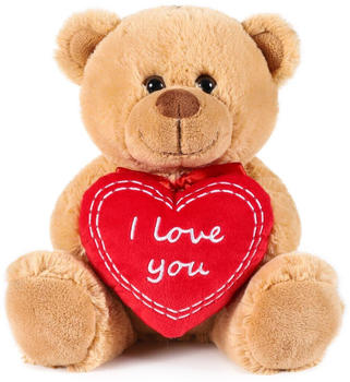 Brubaker Teddybär mit Herz Rot “I Love You” 25 cm braun