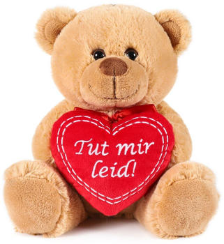 Brubaker Teddybär mit Herz Rot - Tut mir leid! 25 cm braun
