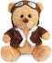 Brubaker Teddybär Pilot mit Fliegerbrille und Pilotenoutfit 25 cm braun