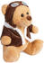 Brubaker Teddybär Pilot mit Fliegerbrille und Pilotenoutfit 25 cm braun