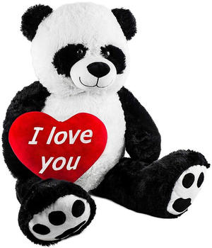 Brubaker XXL Panda 100 cm mit Herz “I Love You”