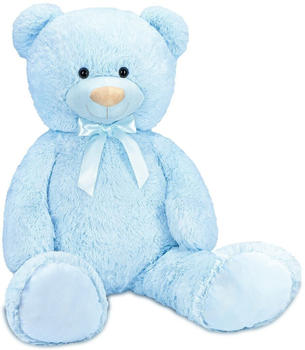 Brubaker XXL Teddybär 100 cm mit Schleife blau
