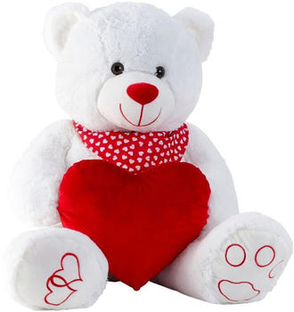 Lifestyle & More Teddybär mit Herz 100 cm weiß (1212)