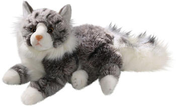 Carl Dick Katze Maine Coon grau-weiß liegend (3202)