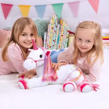 Bayer Design Plüsch Einhorn mit Licht, Sound, Funktion (69536AA) – Leuchtende Augen und galoppierender Sound