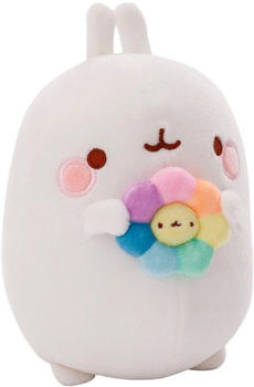 NICI Molang mit Regenbogenblume Pl&uuml;sch 50cm Hase Kuscheltier Stofftier Merch Fan