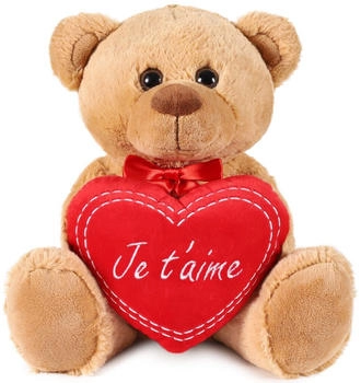 Brubaker Teddy Plüschbär mit Herz “Je T'Aime” 35 cm braun