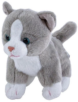 Teddys Rothenburg Katze grau-weiß 14 cm Stoffkatze