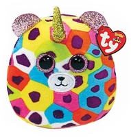 Ty Squish-a-Boo's, "Giselle", Einhorn-Leopard, Mini, ca 8cm.