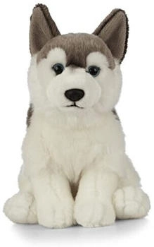 Living Nature Husky Realistic Soft Cuddly Dog Toy Naturli Eco-Friendly Plush 21cm Blue rey hite