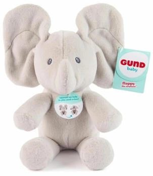 Gund Baby Peek-a-Boo Flappy Elephant Plush Elephant Stuffed Animal Baby Toy for Ages 0 and Up Grey 18 cm