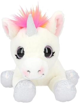 Depesche Ylvi Kuscheltier Einhorn liegend, weiß mit bunter Mähne in Regenbogenfarben (11493)