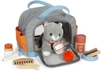 small-foot Spielset 12601, ab 2 Jahre, Katze mit Tasche und Pflege-Set, 15 Teile