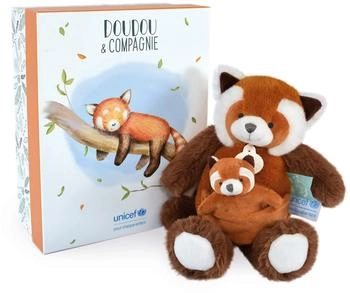 Doudou Red panda with baby plush 25 cm