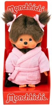 Sekiguchi Monchhichi girl plush with bathrobe 20 cm