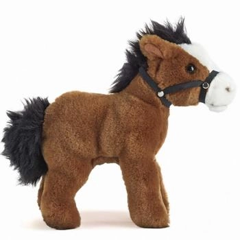 Living Nature Horse with bridle plush 18 cm