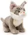UNI-TOYS Maine-Coon-Katze, sitzend (grau) - 18 cm (Höhe) - Plüsch-Katze