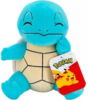 Jazwares Pokemon Plush Squirtle - 20 cm High - Blue/Brown - Official Pok&eacute;mon Plush Toys for Children 2+ Years