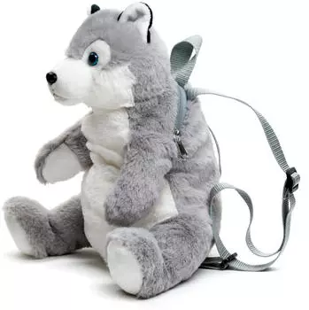 UNI-TOYS Rucksack aus Pl&uuml;sch (Husky) - 35 cm (H&ouml;he)