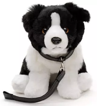 UNI-TOYS Border Collie, sitzend (mit Leine) - 20 cm (H&ouml;he) - Pl&uuml;sch-Hund