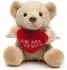 UNI-TOYS Schutzengel-Teddybär mit rotem Herz Lieblingsmensch Plushie 13 cm (Höhe)
