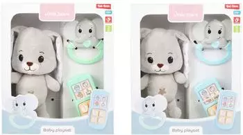TOI-TOYS Baby Pl&uuml;schhase mit Rassel und Spielzeugtelefon