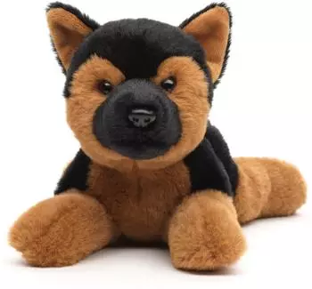 UNI-TOYS Eco-Line Deutscher Sch&auml;ferhund, liegend 27 cm (L&auml;nge) - Pl&uuml;sch-Hund