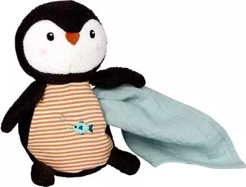 Die Spiegelburg 17835 Kuscheltier mit Schnuffeltuch "Pinguin" Little Wonder