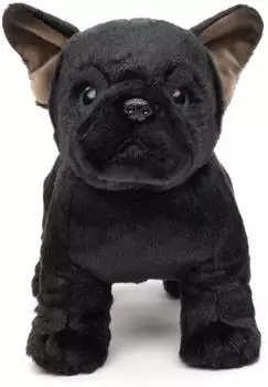 UNI-TOYS Eco-Line Franz&ouml;sische Bulldogge (schwarz) - Ohne Leine 26 cm (L&auml;nge) - Pl&uuml;sch-Hund