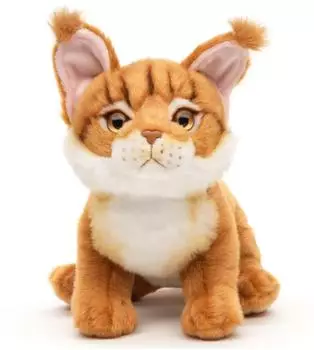 UNI-TOYS Maine-Coon-Katze, sitzend (braun) - 18 cm (H&ouml;he) - Pl&uuml;sch-Katze