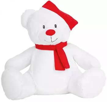 Mumbles Christmas Zippie Bear Pl&uuml;sch, wei&szlig;/rot (MM573)