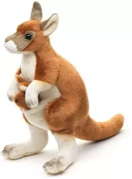 UNI-TOYS K&auml;nguru mit Baby (angen&auml;ht), stehend 23 cm (H&ouml;he)
