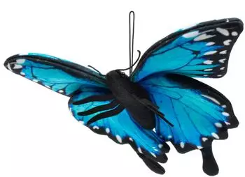 UNI-TOYS Schmetterling blau (mit Schlaufe) - 26 cm (Breite) - Pl&uuml;sch-Insekt