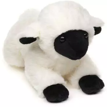 UNI-TOYS Uni Toys - Lamm schwarz-wei&szlig;, liegend, 21cm