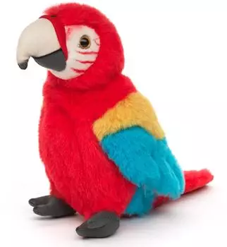 UNI-TOYS Papagei rot 20 cm (H&ouml;he) - Pl&uuml;sch-Vogel, Ara