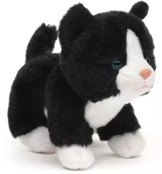 UNI-TOYS Katzen-Baby (schwarz-wei&szlig;), stehend 13 cm (H&ouml;he) - Pl&uuml;sch-K&auml;tzchen, HT-30306