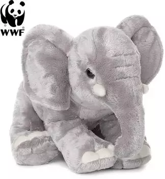 WWF Pl&uuml;schtier Elefant sitzend, R&uuml;ssel runter, 25cm
