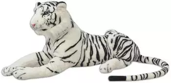 vidaXL Tiger Kuscheltier wei&szlig; XXL (80164)