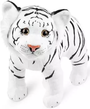 Brubaker Tiger Kuscheltier stehend, weiß, 30cm (23HL30WH)