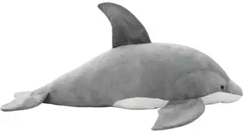 vidaXL Delfin Kuscheltier Plüsch, grau (80231)
