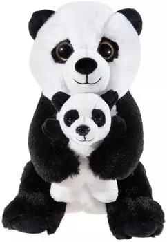 Heunec Misanimo Panda mit Baby, Pl&uuml;sch, 25cm (509474)