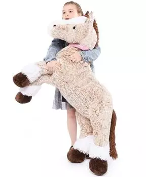 LuxusKollektion Riesen Pferd Kuscheltier XXL, hellbraun, 120cm