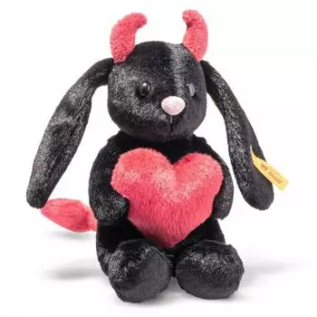 Steiff Hoppie Hase kleiner Teufel, 14cm, schwarz (081170)