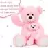 LuxusKollektion Teddybär XXL mit Babybär, rosa, 100cm, 2er-Set