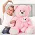 LuxusKollektion Teddybär XXL mit Babybär, rosa, 100cm, 2er-Set