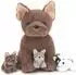 LuxusKollektion Französische Bulldogge Kuscheltier XXL 50cm, braun, 4er-Set mit 3 Babys