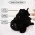 LuxusKollektion Gewichtetes Katzen-Kuscheltier, schwarz, 25cm