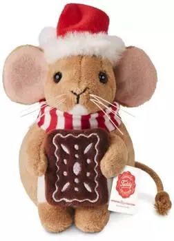 Teddy Hermann Weihnachtsmaus mit Lebkuchen, Plüsch, 11cm (94605)